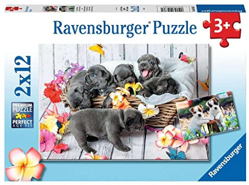 Ravensburger Kinderpuzzle - 05636 Kleine Fellknäuel - 2x12 Teile Puzzle für Kinder ab 3 Jahren