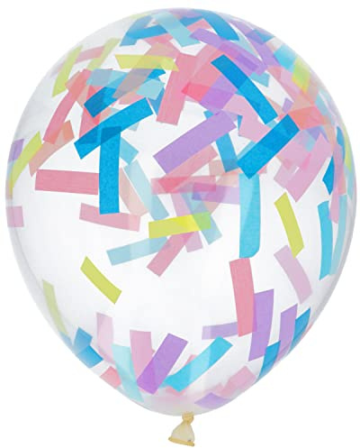Folat 18613 Ballons mit Konfetti Candy Pastell 30cm - 4 Stück