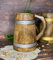 Tasse à bière indienne pour lui - Style viking - 20 OZ - Tasse à bière en bois dur naturel - Cadeau de mariage et d'anniversaire pour lui (sans gravure, bois de manguier, une tasse à bière)