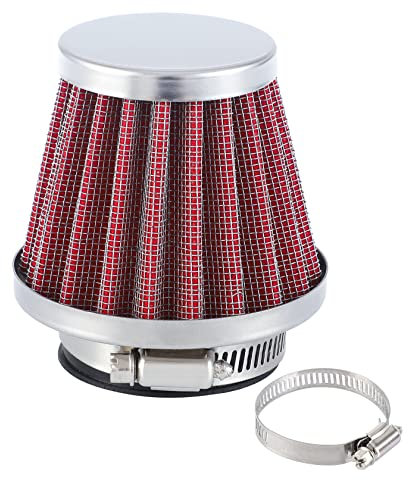 Pindex Filtro Aria a Cono Moto: Doppio Strato Acciaio Sport Filtro Aria per Moto Carburatore Pitbike Scooter ATV Ciclomotori (38mm 39mm 40mm)