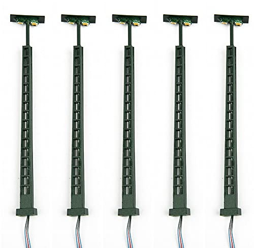 DAZZLEEX 5 Stück Spur N Licht Modelleisenbahn Lichter Gittermast Licht Layout Bonsai Dekor