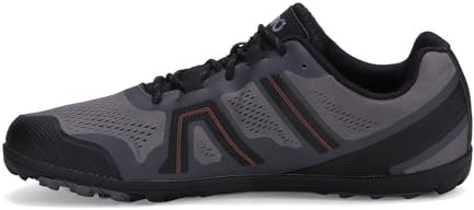 Xero Shoes Herren Mesa Trail II Laufschuhe - Nullabsatz, Breite Zehenbox, Barfuß-Trail-Laufschuhe für Herren - Stahlgrau/Orange, Größe 45 EU