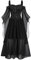 AMhomely Women's Gothic Dress with Hood Medieval Costume Corset Renaissance Dress Victorian Dress Black