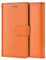 Genuine Leather Bookcase for iPhone 14, Premium authentic Genuine Leather Wallet case with Magnetic, Kickstand, Cash & Card Slots Stockproof Slim Flip bookcase cover 6.1 (Orange)