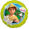 Party Factory `Heidi´ Folienballon, Ø45cm, grün, Ziegenhirt Peter in den Alpen, Heliumballon zum Kindergeburtstag