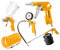 Ensemble d'outils pneumatiques 5 pièces - contient pistolet pulvérisateur, gonfleur, souffleur de nettoyage, pistolet de soufflage, tuyau d'air 5m - pour compresseur