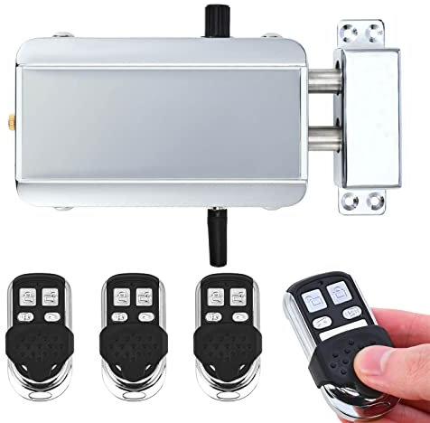 Electronic Deadbolt, Remote Control Anti-Theft Smart Hidden Door Lock with 4 Remotes