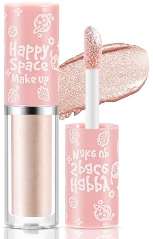 Apooliy Flüssiger Glitzer-Lidschatten Wasserfester Schimmer-Lidschatten,Schnell trocknend,Langanhaltend,Erzeugt hohe Wirkung,Highlighter