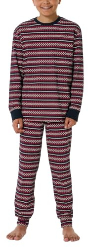 Schiesser Jungen Schlafanzug Set lang - 100% Organic Bio Baumwolle - Größe 140 bis 176, Nachtblau_182112, 140