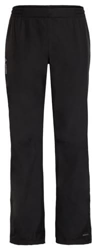 VAUDE Escape Regenhose Wandern wasserdicht atmungsaktiv, Black, Gr. XL | Unisex Überziehhose in 2,5-Lagen Bauweise, Ceplex Active Membran, Beinabschluss mit Zipp, Packbeutel, 270 g