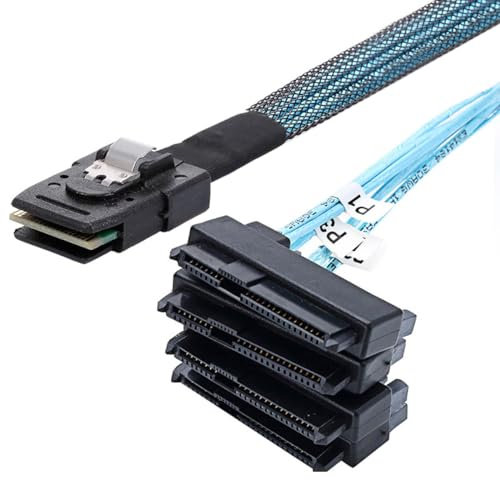 CY Cavo interno Mini SAS 4X SFF-8087 36Pin Host a SAS Hard Disk SFF-8482 29Pin Target Fanout Cavo con IDE Power 100cm