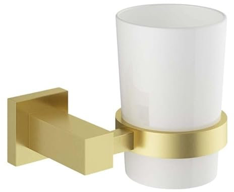 Froma Gold Toothbrush Holder Bathroom Accessory Wall Mounted Ceramic Tumbler & Gold Holder