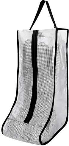 AYNKH Water Resistant Boot Bag, Transparent Tall Shoe Protector Dust Proof Storage Zippered Bag with Handle, Portable for Hunting Hiking Fishing Rainy Day