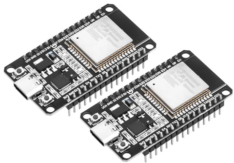 2 Piezas ESP32 USB C Con Chip CP2102 NodeMCU WROOM 32 Placa de Desarrollo, 2,4 GHz WiFi + Microcontrolador Bluetooth