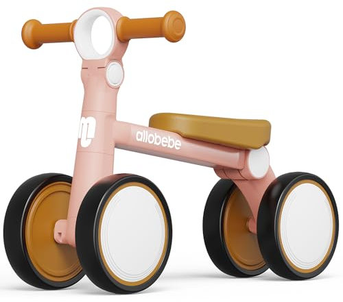 allobebe Kinder Laufrad ab 1 Jahr,Spielzeug für 10-24 Monate (Verstellbarer Körper) kinderspielzeug ab 1-2 Jahr,Baby Geschenk mädchen Junge（Rosa）