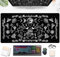 Schwarz-weiße Schreibtischunterlage im Okkult-Gothic-Stil, Computermatte, himmlischer Pilz, XXL, großes erweitertes Gaming-Mauspad, ästhetische Schreibtischunterlage, Laptop-Matte, Tastatur und