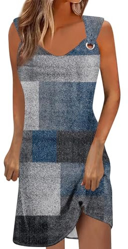 Robe Femme Été Printemps - Rose, Verte, Noire, Bohème, Plissée, Bretelles - Grande Taille - Jupe Turquoise M