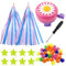 Asaisimg Set di 45 campanelli e stelle filanti per bicicletta, tra cui 1 campanello per bicicletta a fiore, 2 nappe per manubrio, 5 adesivi riflettenti, 36 perline per bicicletta e 1 cacciavite per