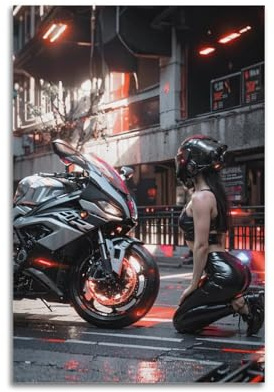 GTTHOK Rennmotorrad-Poster S1000RR, Motorrad, dekoratives Gemälde, Leinwand-Kunstbild, 60 x 90 cm