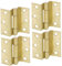 STORMPROOF 63mm Cranked Hinges - Zinc Plated Brass Timber Window Caravan Shut (4, Yellow Passivated)