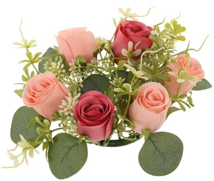 Amosfun Kerze Ringe Kranz Künstliche Leuchter Hochzeit Tisch Mittelstück Bauernhaus Stil