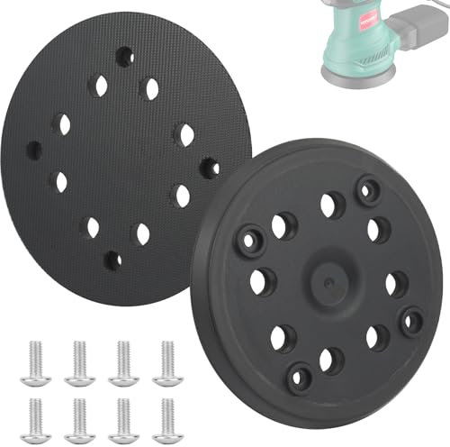 BIGP 2 Stück Klett-Schleifteller 125 mm Mit Hook und Loop 8 Löcher und 4 Augen Schleifplatte Kompatibel mit Bosch Exzenterschleifer PEX 270 A und PEX 270 AE mit Schrauben