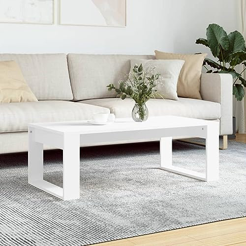 Iiaky Couchtisch Weiß 102x50x35 cm Holzwerkstoff Wohnzimmertisch Coutstische Wohnzimmer Tisch FüR Couch MöBel Tische