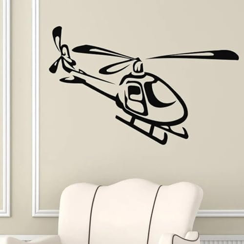 YIBUHANG Selbstklebende Wanddekoration, Hubschrauber-Wandaufkleber, Wandkunst, Wohnzimmer, Kinderzimmer, Jungenzimmer, Aufkleber, Kunstposter