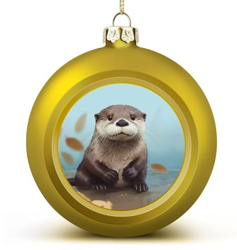 Weihnachtsbaumschmuck, niedlicher Otter-Weihnachtskugel-Dekorationsset, Weihnachtsbaumschmuck für Urlaubsdekoration