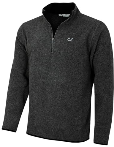 Calvin Klein Mens 2026 Polar Fleece 1/2 Zip Stretch Golf Sweater