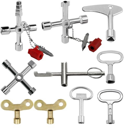 Lot de 10 Clés pour Armoires de Commande Cle triangle Clé universelle Convient pour les Robinets Armoires D'instrumentation Armoires de Commande Ascenseurs Plomberie Maintenance Appareils ménagers Mai