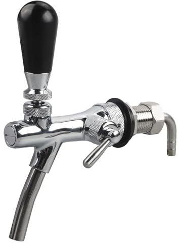 WOOLUCK Bierzapfhahn Einstellbare G5/8, Verstellbarer Bierhahn, Gewinde Bierhahn Chrome Fassbierhahn für Hause Bar Restaurants