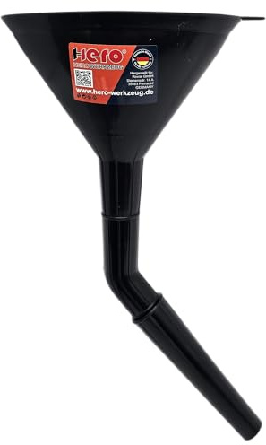HERO Einfülltrichter abgewinkelt/gerade Trichter mit Sieb Oval Öltrichter 3-Teilig Universal Kunststoff Kraftstofftrichter Tanktrichter Benzintrichter Abfülltrichter Mehrzwecktrichter Diesel Benzin