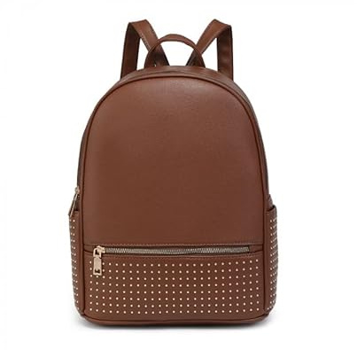 JFY Studded Zip Pocket Backpack