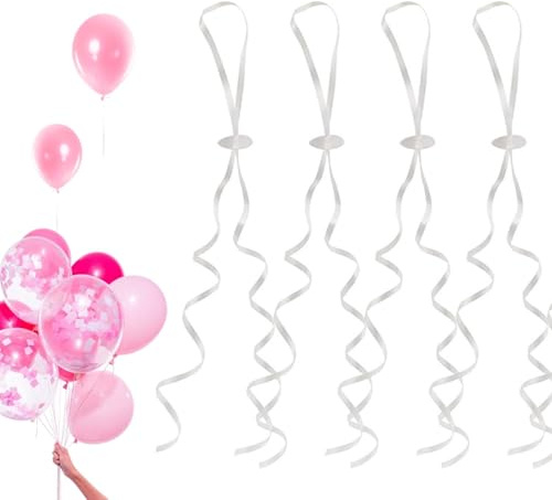 DJHUHN Chiusure per palloncini, 50 pezzi, per palloncini Making Garland Balloon Closure Balloon String Wedding Party Birthday Bianco