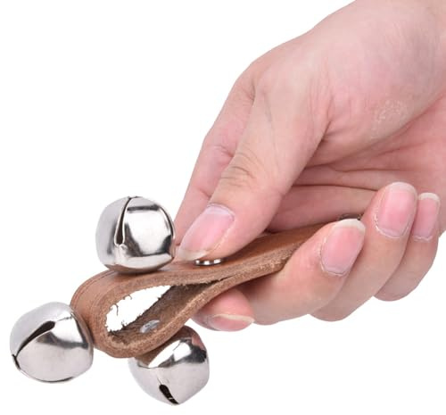 Akozon Jingle Bells Musikalisches Lernspielzeug, 3 Glocken, Shaker, Schlaginstrumente für Kinder – Spielzeug und Spiele/Lernen und Bildung/Musikinstrumente/Schlagzeug und Perkussion