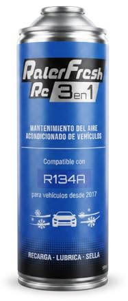 Ralerfresh RC 3 en 1 – Recharge de climatisation voiture R134a jusqu’à 2016 - Gaz réfrigérant, Colmatant de fuites, Lubrifiant (Bouteille 500 ml)