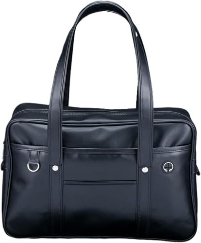 Premium Leather School Bag For Student Uniform Laptop Lightweight Japanese Handbag Large Capacity PU Wide Application black