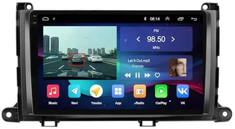 Car Multimedia Radio per Toyota Yaris 2012-2017 Bluetooth, Ips Touchscreen Radio con Siri/Vocale/Gps Navigazione/Musica Online/Mirror Link, Telecamera, 8 Nucleo 4G+64G