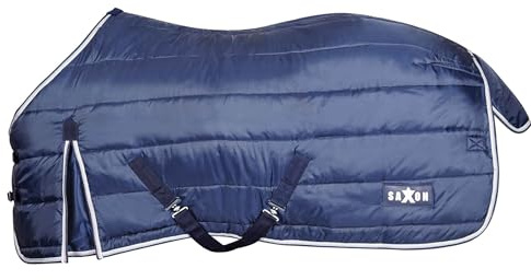 Saxon - Couverture de Box pour Chevaux (130 cm) (Bleu Marine/Blanc)