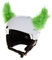 Crazy Ears Schwarze Haarige Hörner | Helmmütze Helm-Ohren Helm Aufkleber | Fell-Hörner, CrazyEars:Grüne Hörner
