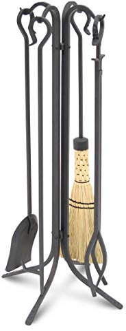 Pilgrim Home and Hearth Forged Iron Fireplace Tool Set Black Kaminbesteck aus geschmiedetem Eisen, schwarz, 84,8 cm, Metall, 33 Tall