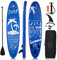 COSTWAY Aufblasbares SUP Board, Stand up Board, Stand up Paddling Board, Paddelboard, inkl. Rucksack, Pumpe, Sicherheitsleine, Reparaturset, Paddel und Center Finne (Navy, 335 x 75 x 16 cm)