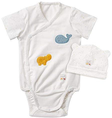 Fehn 056563 Body & Mütze fehnNATUR (62/68) – Baby-Erstausstattungs-Set: Wickelbody & Beanie mit Bio-Baumwolle (kbA) – perfektes Unisex-Geschenkset zur Geburt oder Taufe