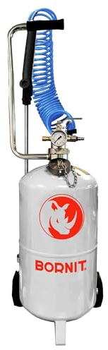 BORNIT Profi Haftkleber Spritze, Sprühen von Bitumenemulsion[ca.90m²/Fllg.] | 5m Spiralschlauch Sprühflasche groß Drucksprüher spritzen Pumpsprühflasche Tiefbau Pumpsprüher