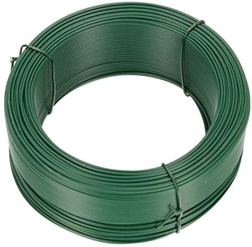 Filo da Giardino 1,20 x 100 m Rivestimento in PVC Filo per Piante Verdi Filo per Legare Filo di Tensione Filo per Recinzione Zincato