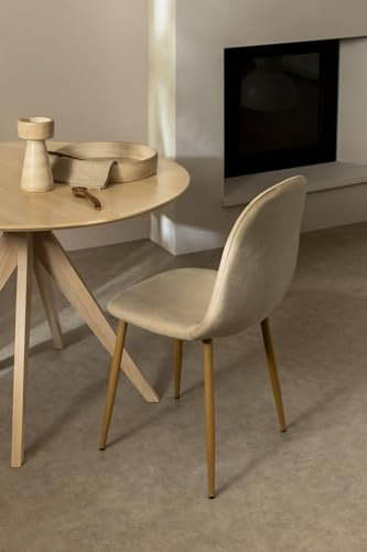 SKLUM Chaise de Salle à Manger en Velours Glamm Bois Naturel Brun Blé