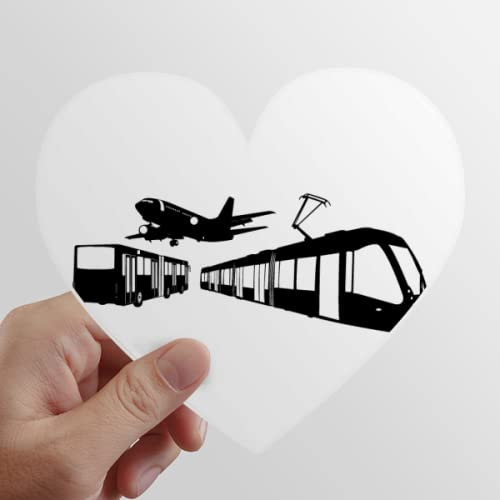 Metro Bus Flugzeug Navigation Herz Vinyl Aufkleber Fahrrad Flasche Aufkleber