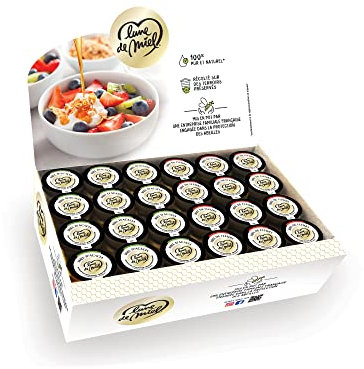 Lune de Miel - Coffret présentoir dégustation - Miel de fleurs et miel d'acacia - Lune de Miel® - Pots verre - 48x25g