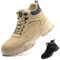 Impermeabile Scarpe Antinfortunistiche Alte Uomo Donna Leggere Scarponi Antinfortunistiche Stivaletti da Lavoro con Punta in Acciaio Khaki 42 EU